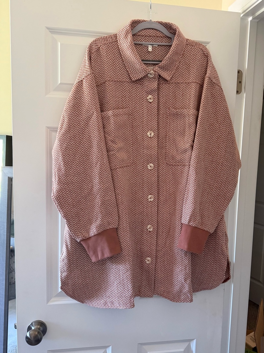 Maurice’s Button-Front Oversized Herringbone Shacket